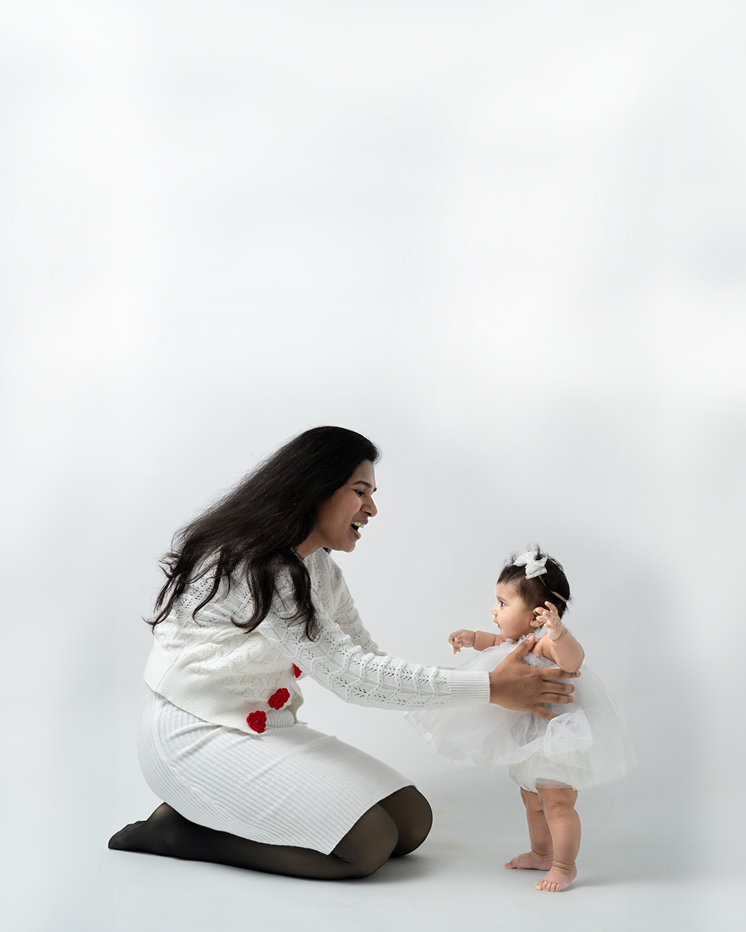 Mother and baby studio portrait